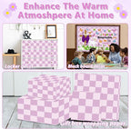 Purple Checked Bulletin Board Paper Roll Retro Pastel Purple Bulletin Board - Image 6