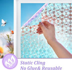 Windimiley Stained Glass Window Privacy Film, Rainbow Clings, 35.4" x 78.7" | - Image 2