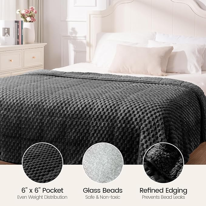 Super Fuzzy Soft Fleece Sherpa Weighted Blanket 15 lbs - Image 5