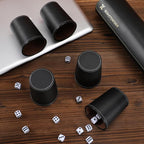 Leather Dice Cup Set, 5 Black Dice Cups + 25 Dices + Exclusive Storage and - Image 2