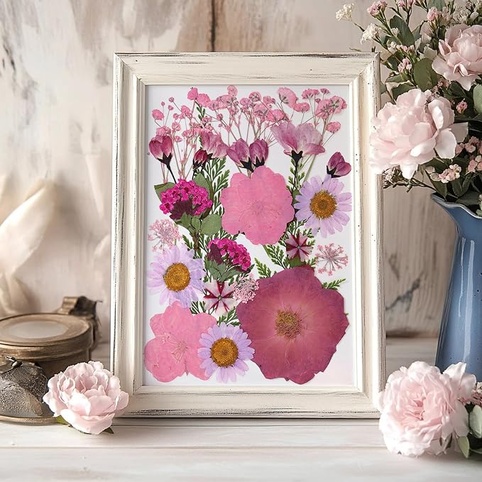 85Pcs Pink Dried Flowers for Crafts, Natural Pressed Flowers for Crafts Real - Image 8