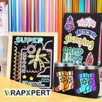 WRAPXPERT Holographic Permanent Vinyl Adhesive 35 Sheets Bundle-24 Vinyl Sheets - Image 6