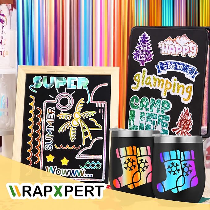 WRAPXPERT Holographic Permanent Vinyl Adhesive 35 Sheets Bundle-24 Vinyl Sheets - Image 6