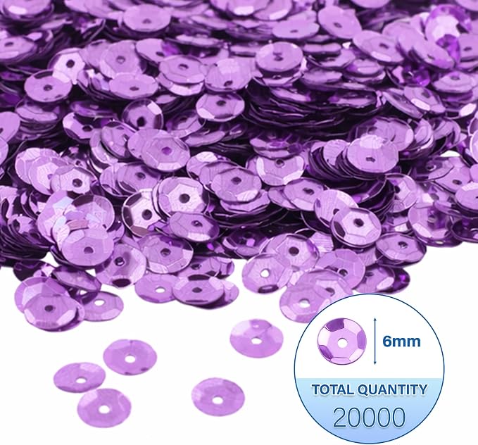 Mandala Crafts 6mm Cup Round Lilac Sequins - Image 3