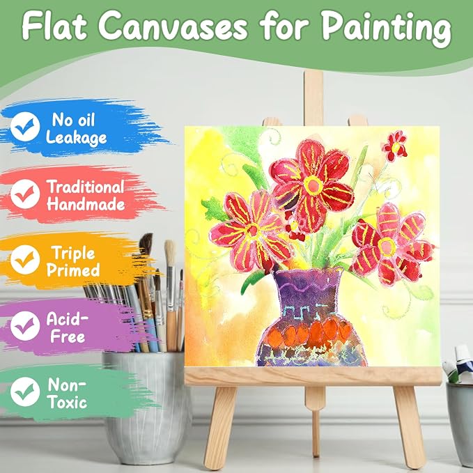 ESRICH Mini Canvases for Painting, 4x4In Canvas in Bulk 36 Pack Small Canvas - Image 3