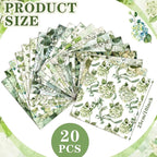 HunnmingRe 20 Pcs 10''x10'' Sage Green Hydrangea Quilting Fabric Square - Image 2
