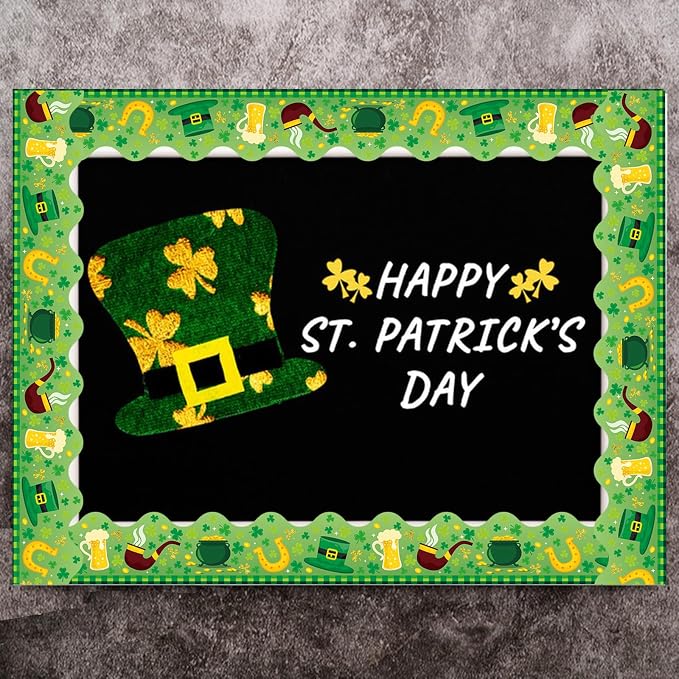 69 Feet St Patricks Day Bulletin Board Borders Lucky Shamrock Clover Rainbow - Image 5