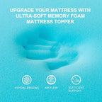 Memory Foam Mattress Topper 2inch+2inch Queen Size, Pressure-Relieving Bed - Image 7