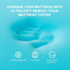 Memory Foam Mattress Topper 2inch+2inch Full, Pressure-Relieving Bed Topper - Image 6