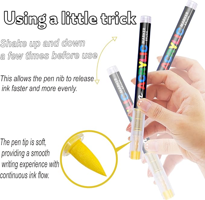 240 Colors Bag Acrylic Paint Markers Set, Soft Flexible Brush Markers - Image 6