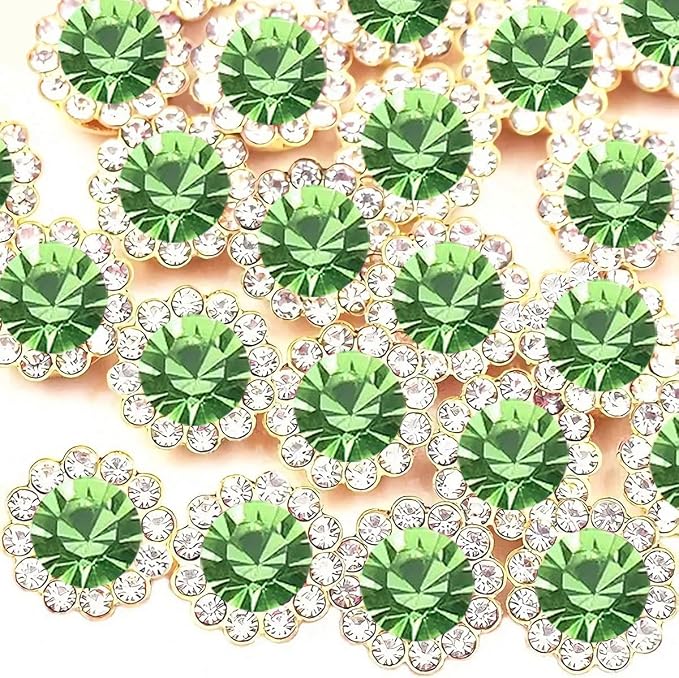 200 PCS 12MM Crystal Glass Sew on Rhinestones Jewels Gems by Unknown