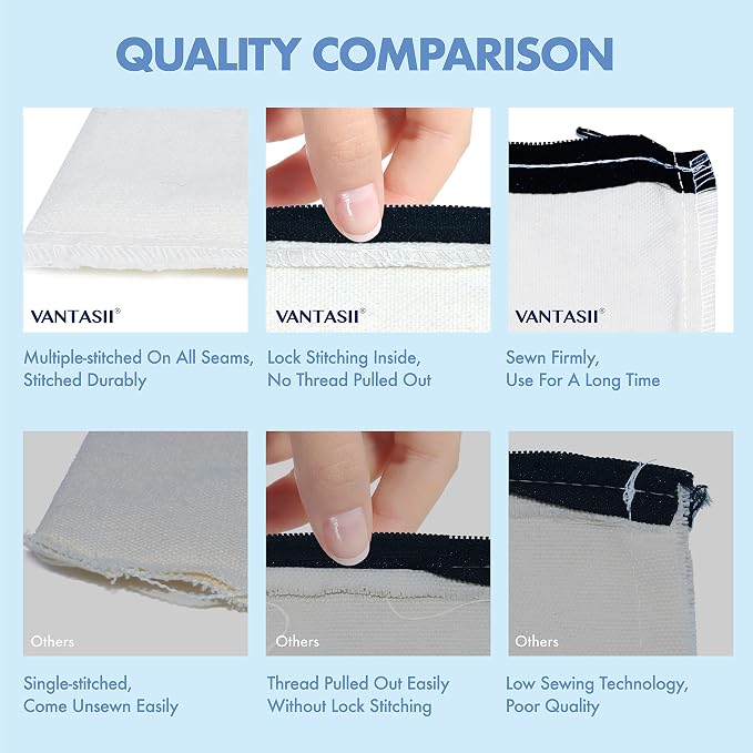 15 Pack Blank Cotton Canvas DIY Craft Zipper Bags Pouches Pencil Case - Image 2