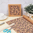 1.51 Yards 12.99 Inch Camel Synthetic Cork Leather Fabrics by the Yard Flowers - Image 4
