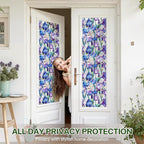 Stained Glass Window Film UV Resistant Window Privacy Film Purple Floral - Image 3