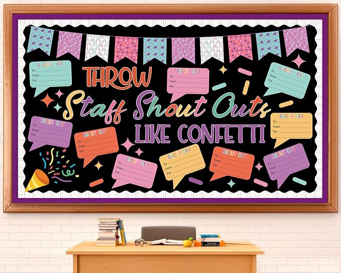 Staff Shout Out Bulletin Board Decorations Throw Staff Shout Out Like Confetti by Naozinebi