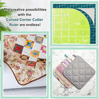 Kigley 2 Pcs Curved Corner Cutter Quilt Ruler Acrylic Sewing Patchwork Template - Image 4
