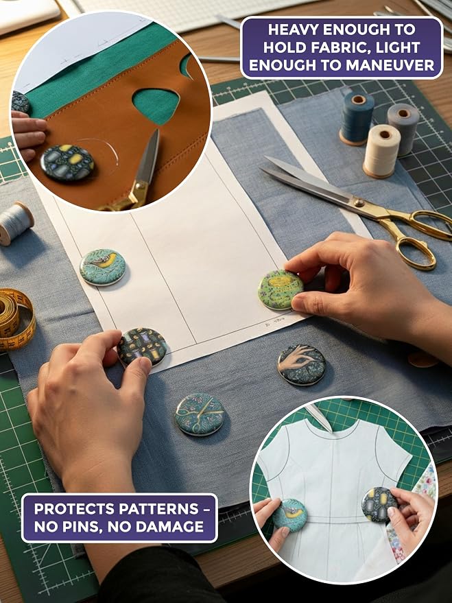 The Quilted Bear Pattern Weight Set – Scratch-Resistant Fabric Weights - Image 4