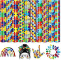 Tintnut Puzzle Heat Transfer Vinyl, 10 Sheets 10"x12" Iron on Vinyl | Rainbow by Tintnut