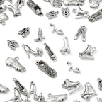 DanLingJewelry 120Pcs 12 Styles Tibetan Style High Heel Shoe Charms Boot Ballet - Image 7