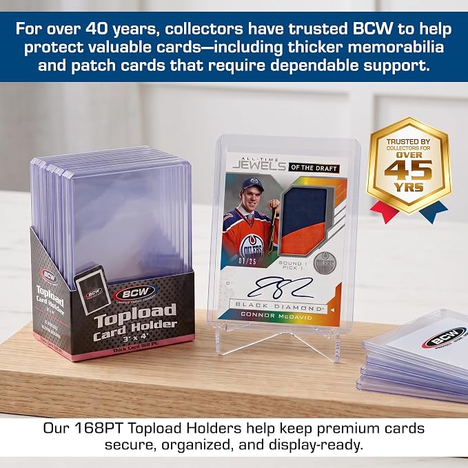 BCW Thick Card Topload Holder | Holds Relic, and Jersey Cards | Protective Card - Image 3