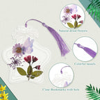 TaoBary 91 Pcs DIY Handmade Transparent Dried Flower Bookmark Set Include - Image 4