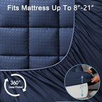 HYLEORY California King Mattress Pad Quilted Fitted Mattress Protector Cooling - Image 5