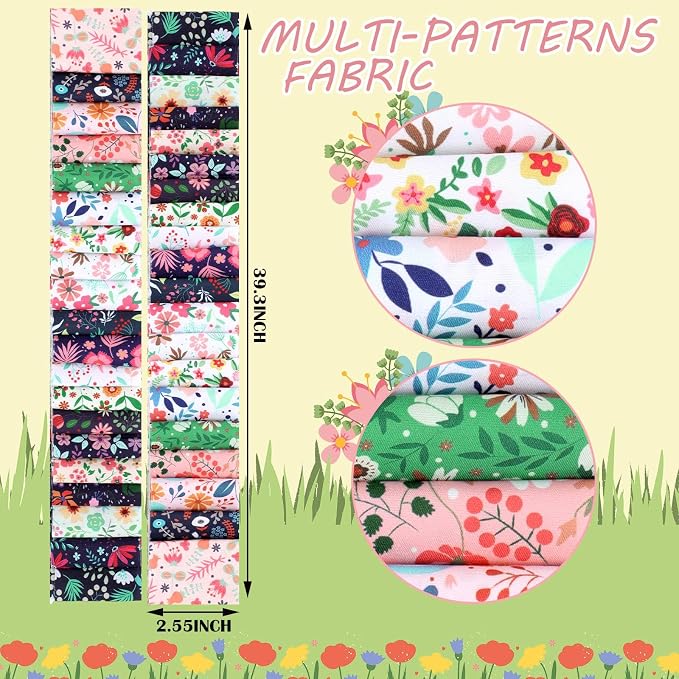 Hosuly 40 Pcs Vintage Floral Jelly Fabric - Image 2