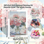 VeGuude Diamond Art Kits for Adults, Full Drill Hydrangea Flowers Diamond - Image 3