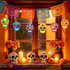 COCHIE Day of the Dead Skull Wood Crafts to Paint Set of 24, Día De Los Muertos - Image 5