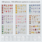 emmoolife Pressed Flower Stickers Set Dried Flowers Themed Resin Sticker Decals - Image 3
