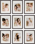 Sheffield Home 9 Piece Gallery Wall Frame Set, 11x14 Inch, Dark Oak by SheffieldHome