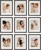 Sheffield Home 9 Piece Gallery Wall Frame Set, 11x14 Inch, Dark Oak by SheffieldHome