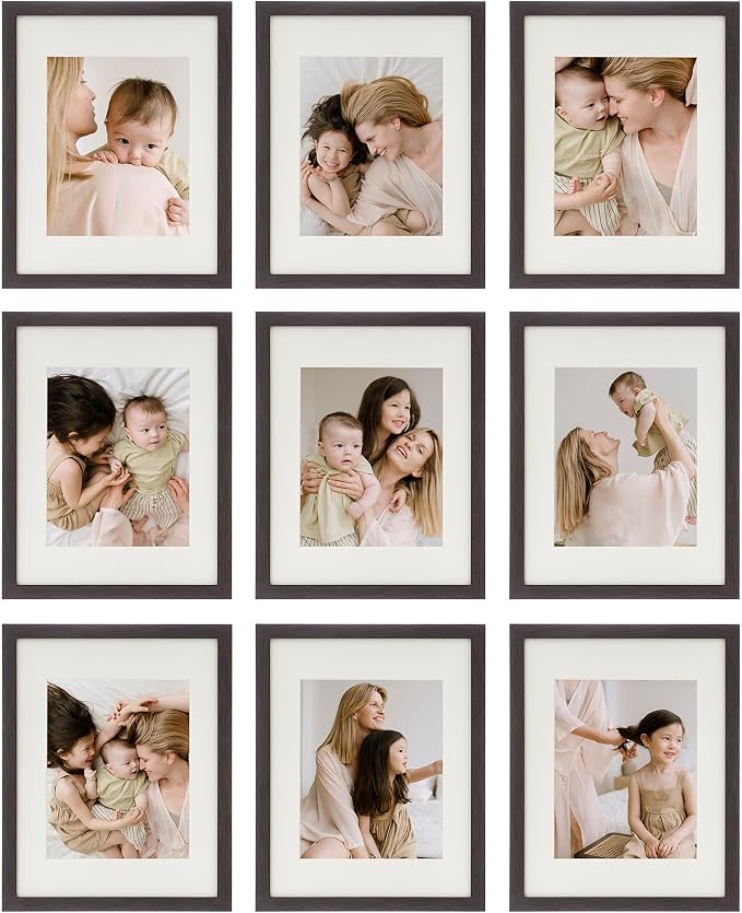 Sheffield Home 9 Piece Gallery Wall Frame Set, 11x14 Inch, Dark Oak by SheffieldHome