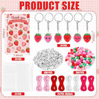 Suncalla 996 Pcs 24 Set Strawberry Keychain Making Kit DIY Charm Crafts | - Image 2