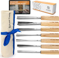 Schaaf Tools Hand-Sharpened Wood Carving Tools Set of 7 Chisels and Gouges by SchaafTools