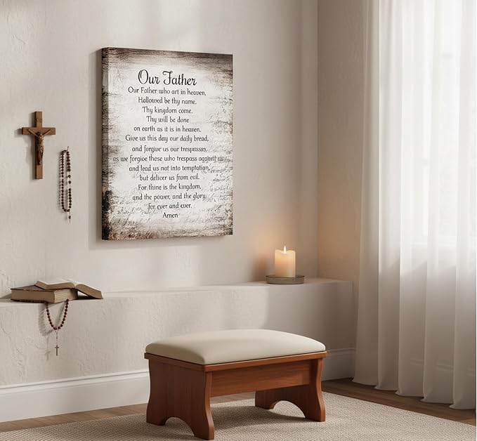 YOXORDQ Our Father Prayer Canvas Wall Art-Canvas Wrapping 16x24in | Christian - Image 5