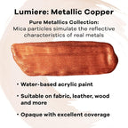 Jacquard Lumiere 2.25oz Fabric Paint Metallic Copper - Image 2