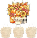 Unfinished Fall Wreaths Wood Crafts to Paint Set of 3, Unfinished Wood Cutouts by Sereliy