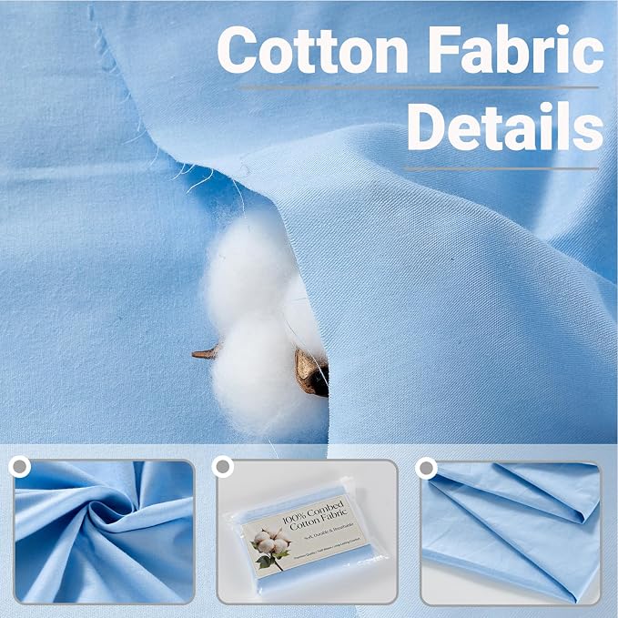 100% Combed Cotton Fabric by The Yard, 66 inches Wide, Premium Soft Breathable - Image 2