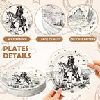 Funnymoom 60 Pcs 7 Inch Western Cowgirl Cowboy Baby Shower Paper Plates Wild - Image 3