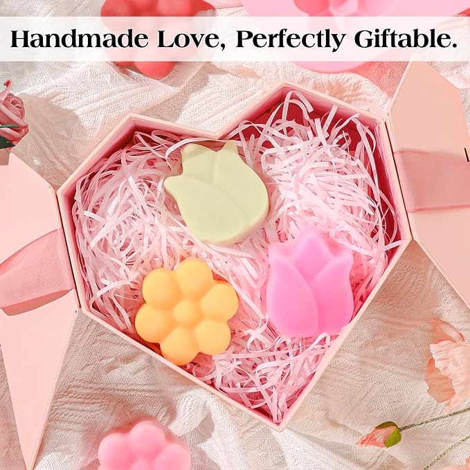 SJ Silicone Soap Molds 2 Packs, Tulip and Different Flower Shapes Soap Molds - Image 5