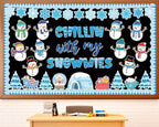 Winter Bulletin Board Decoration Set Christmas Snowman Classroom Decorations by ojustbeok
