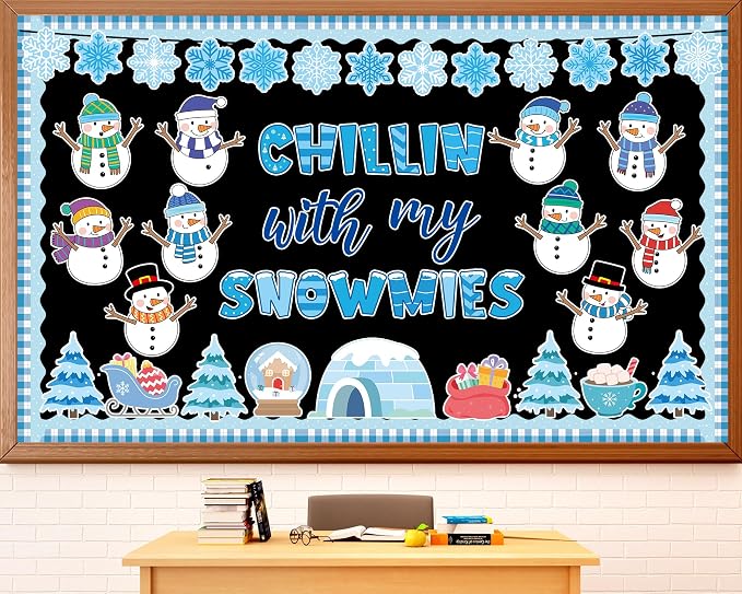 Winter Bulletin Board Decoration Set Christmas Snowman Classroom Decorations by ojustbeok