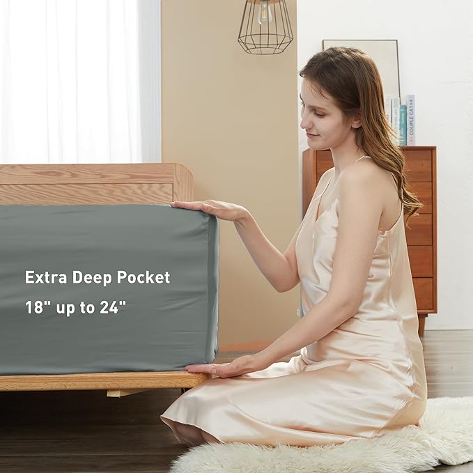 Sunflower California King Fitted Sheet, 1-Piece Extra Deep Pocket Fitted Bottom - Image 3