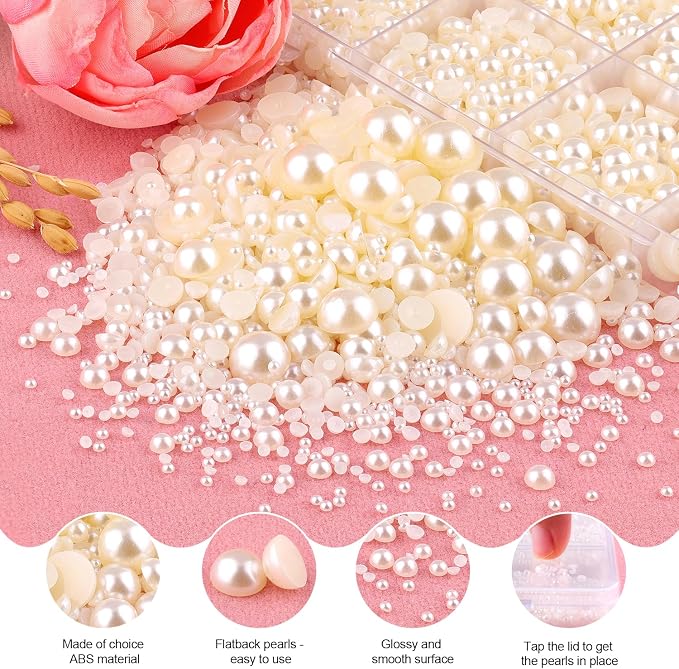 13000Pcs Flatback Pearls for Crafting, Bedazzling Bead for DIY Crafts Clothing - Image 7