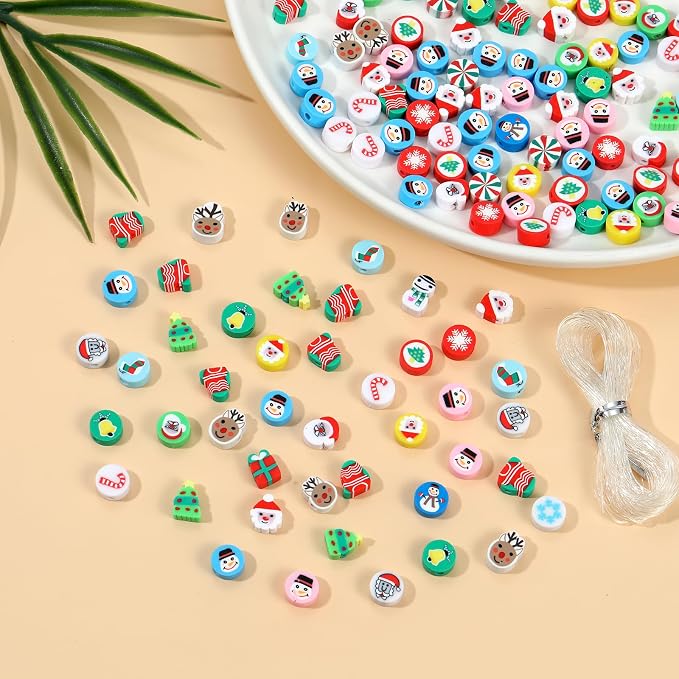 100 Pcs Polymer Clay Christmas Beads - Image 7