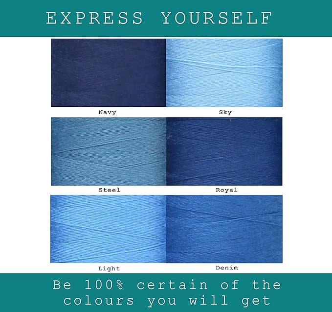 BlesSew Sewing Thread in Blue Color Tones – 6 Spools of Polyester Thread - Image 4