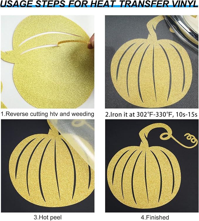 TUMIYA Glitter Gold HTV Vinyl - Image 4