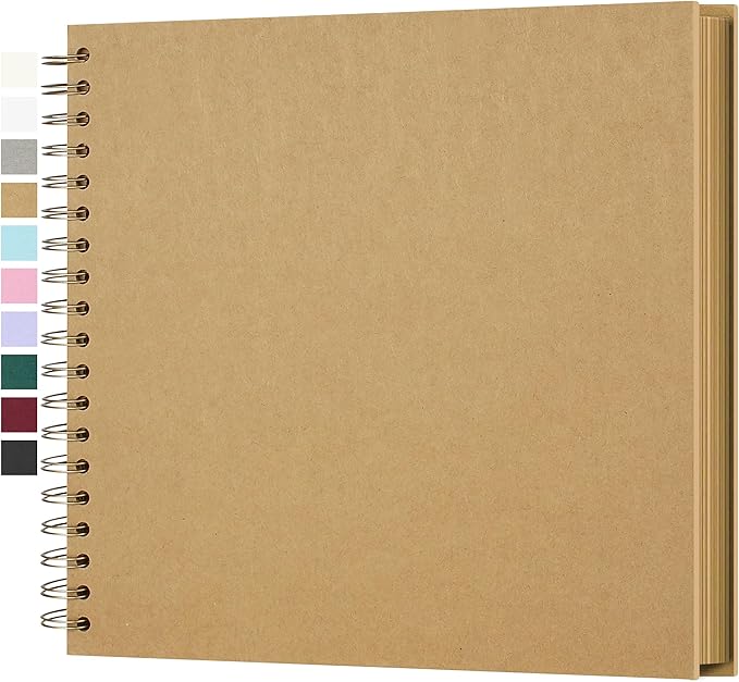 Yopih 12x12 Inch DIY Scrapbook Photo Album, Hardcover Kraft Paper Acid-Free by Yopih