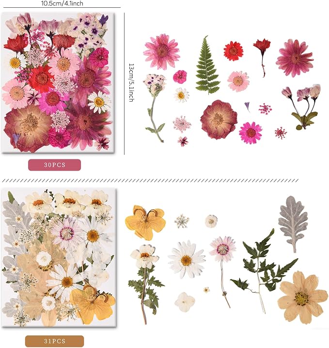 110 PCS Pressed Flowers for Resin molds Real Dried Flower Leaves for Resin - Image 3